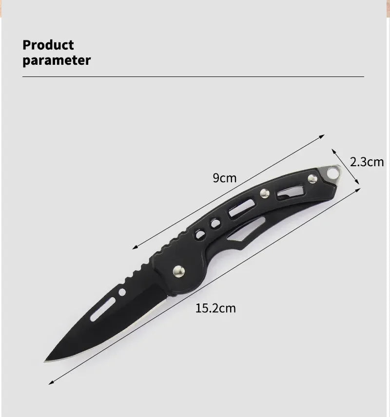 Stainless Steel Keychain Folding Knife Outdoor Carrying Knife Mirror Sharp Pocket Knife Fruit Knife Folding Knife Outdoor Tool 