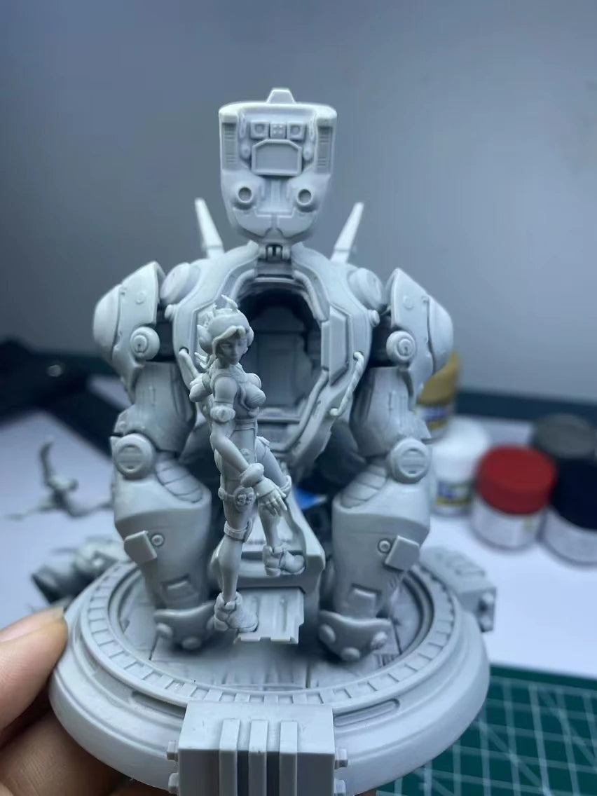 Producer Robot and Little Girl Resin Model Kit, 60 mm Scale