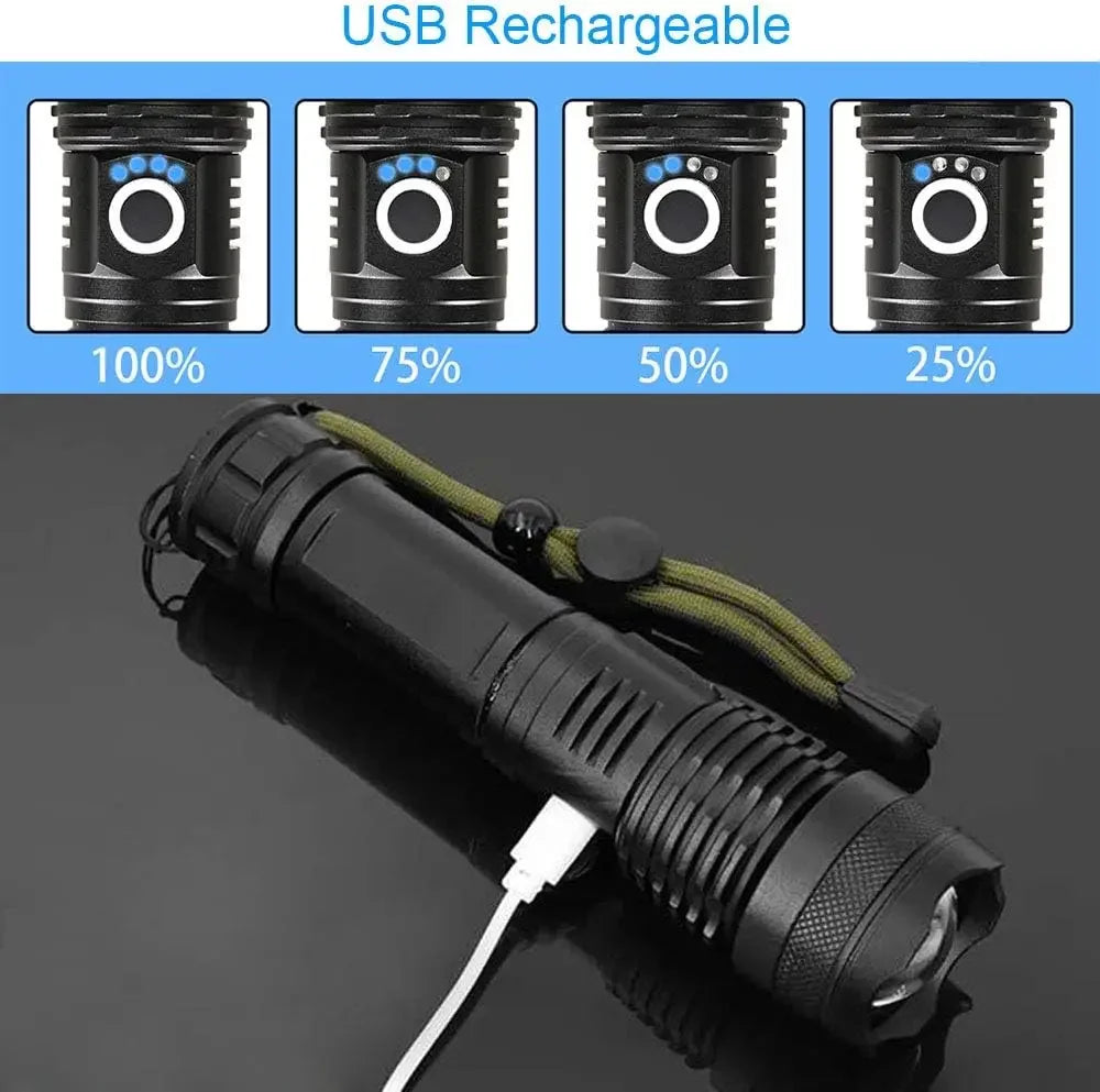 P50 Rechargeable Zoom Flashlight with Battery Options
