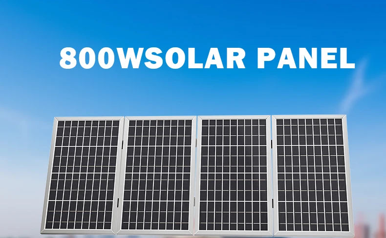 800W solárny panel Skladací rám Odolný, Prenosný solárny panel Dizajn pre kempovanie, vozidlo RV a núdzový prúd