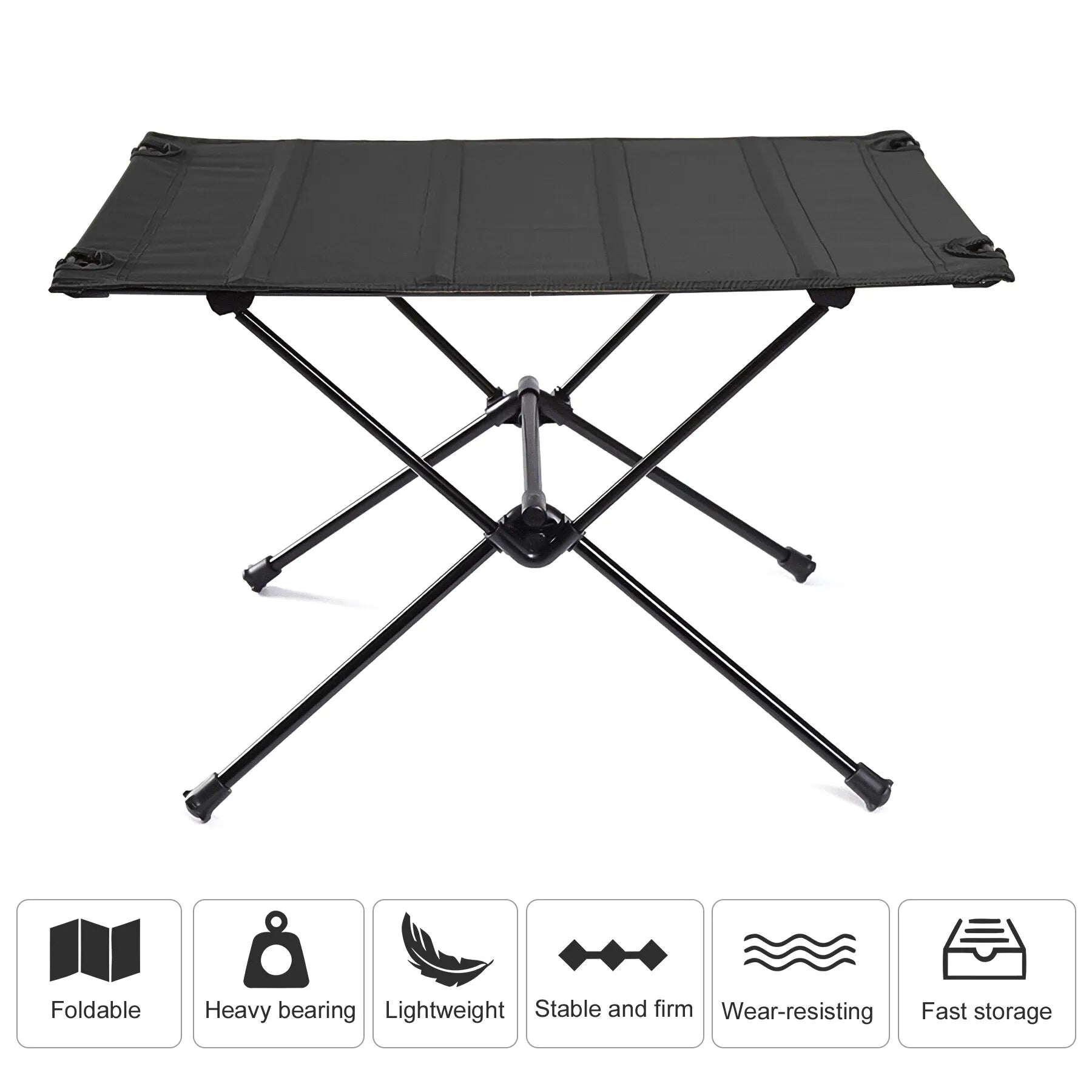 Camping Folding Table with Aluminum Alloy Frame and Roll-Up Top