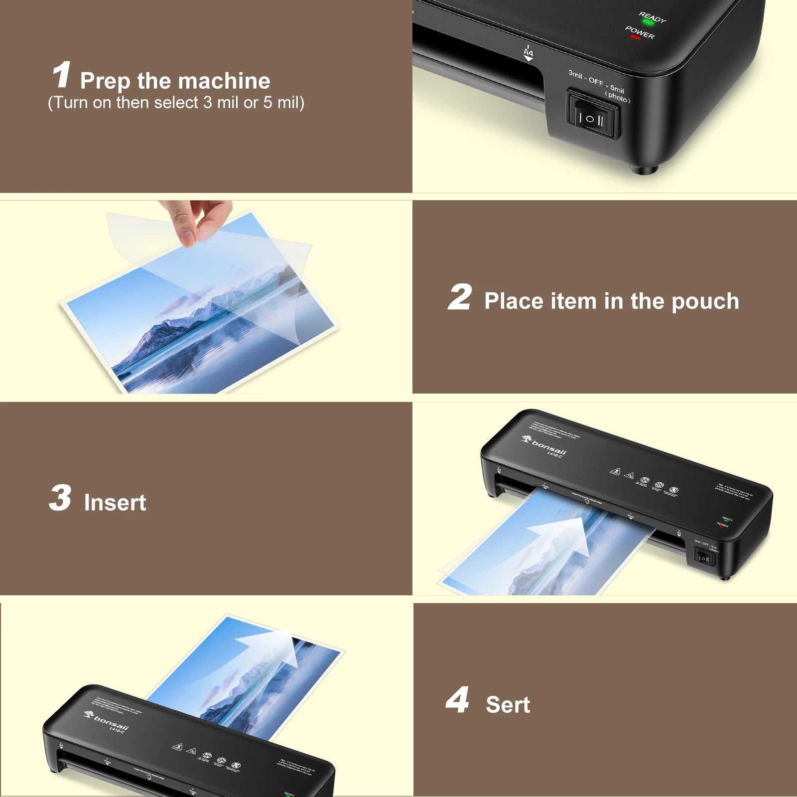 9-Inch Thermal Laminator A4 with Jam-Free Tech Fast Preheat