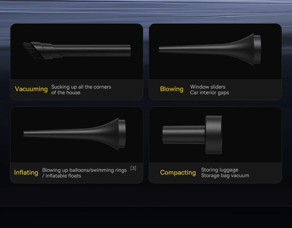 Baseus Car Vacuum Cleaner Wireless Air Dust Blower Gun for Car Powerful Portable Car Cleaning Appliance Cordless Vehicle Cleaner 