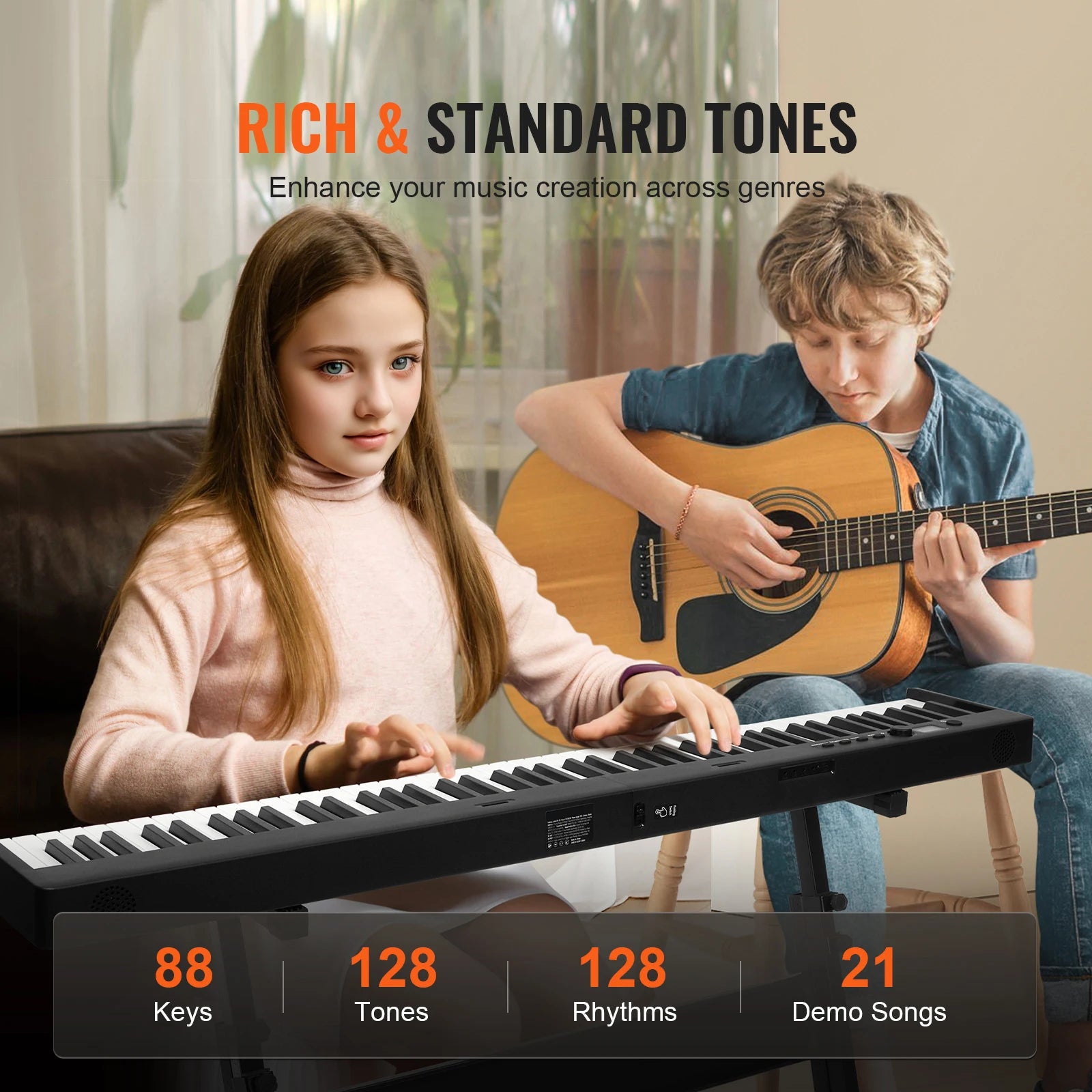 SucceBuy 88 Key Folding Keyboard Piano Bluetooth, MIDI Portable Electronic Digital Foldable Piano Rechargeable for Beginners Use