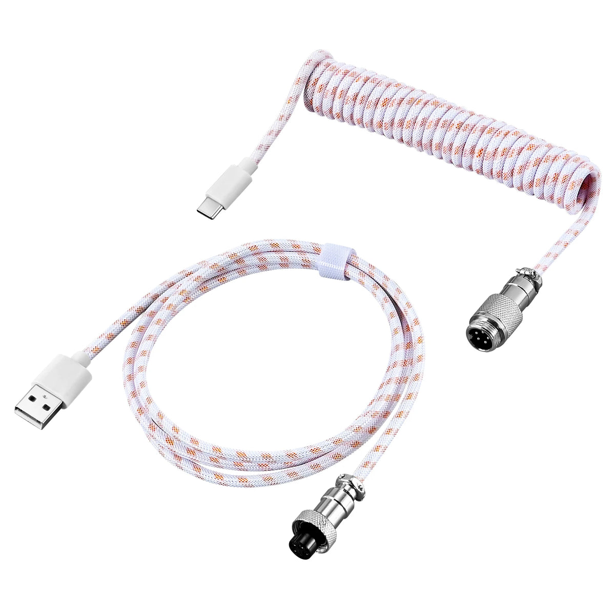 Kierukkamallinen USB-C-näppäimistökaapeli Aviator-liittimellä