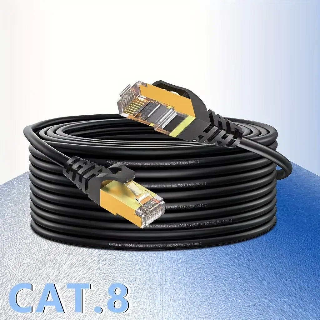 Skärmad Cat8-Ethernetkabel - svart eller vit