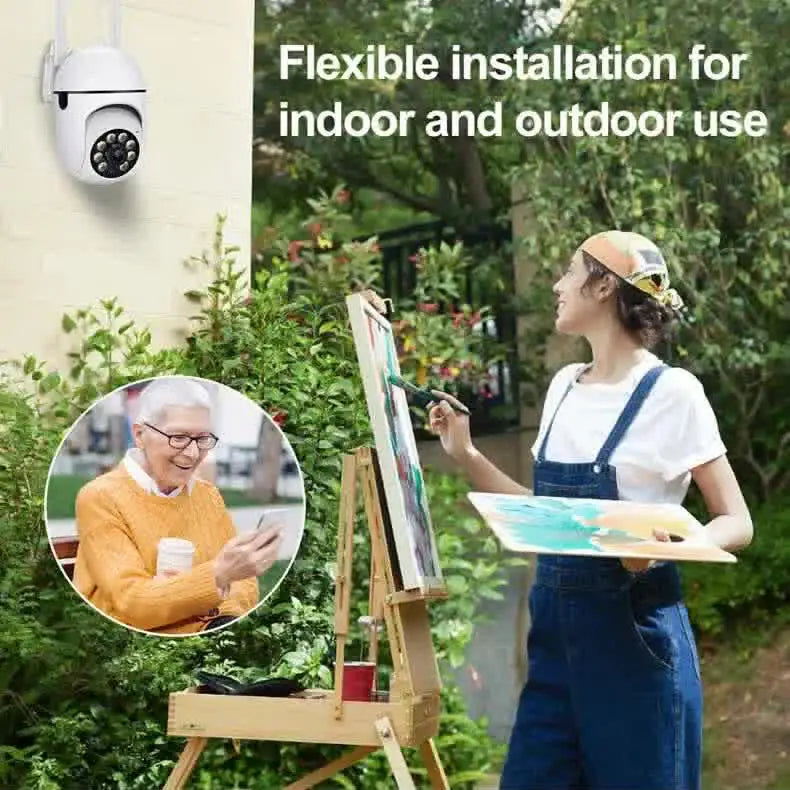 Smart Outdoor WiFi Security Camera 1080P Color Night Vision 2-Way Audio