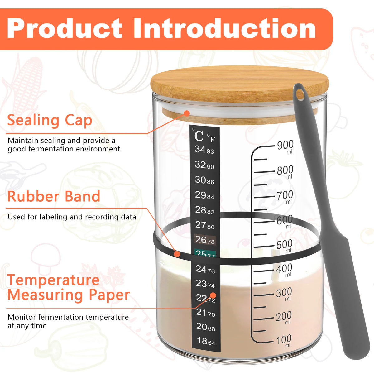 Sourdough-Starter-Glas-Set und Zubehöroptionen