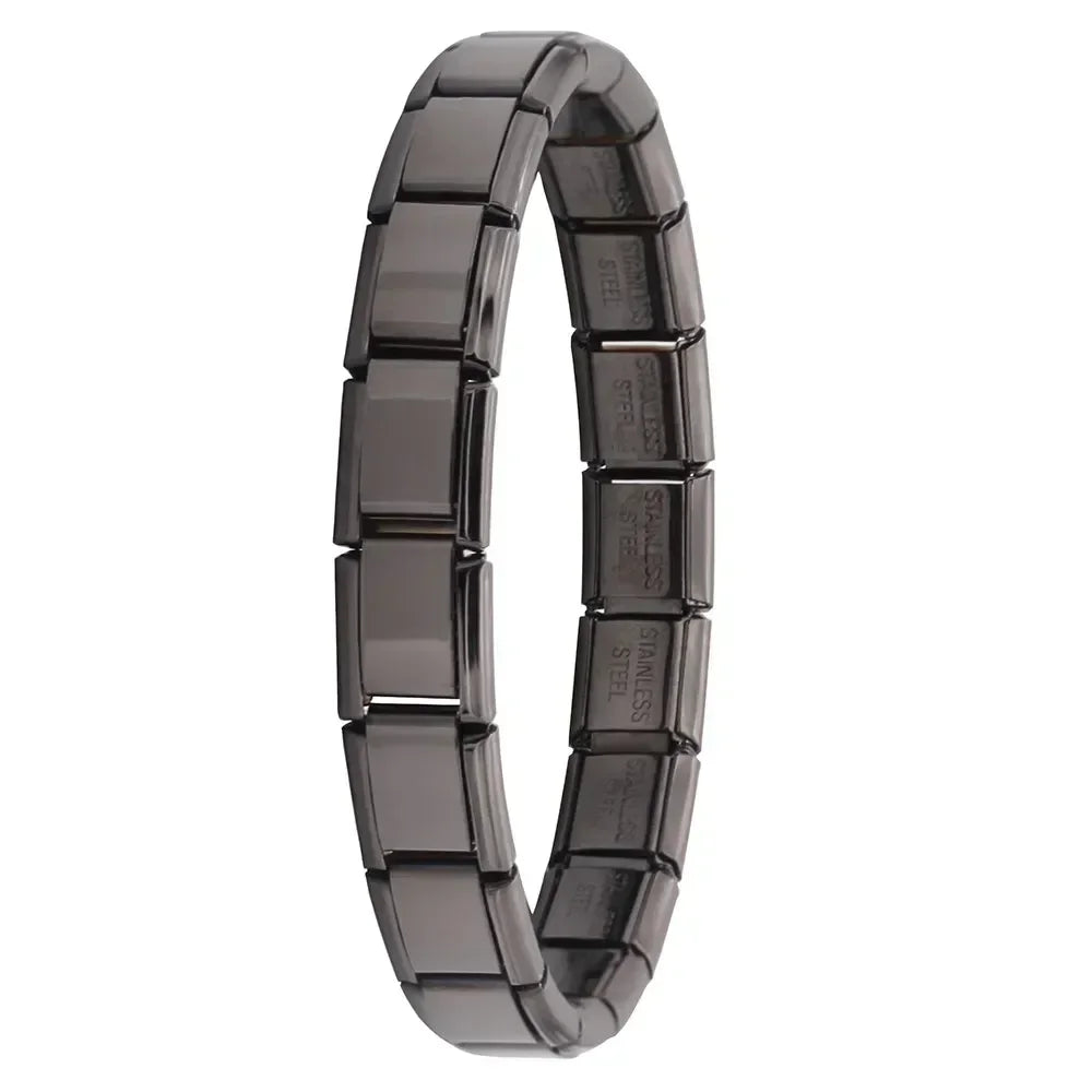 Hapiship New Women's Jewelry 9mm Width Itanlian Elastic Charm Bracelet Fashion Stainless Steel Bangle ST- 