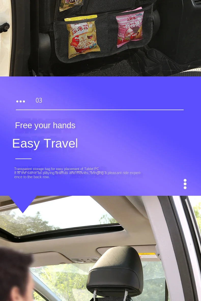 Car Backseat Organizer with Touch Screen Tablet Holder Auto Storage Pockets Cover Car Seat Back Protectors Car Accessories 