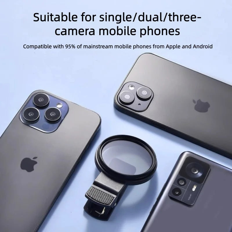 52mm Clip-On CPL Filter for Phone Photography
