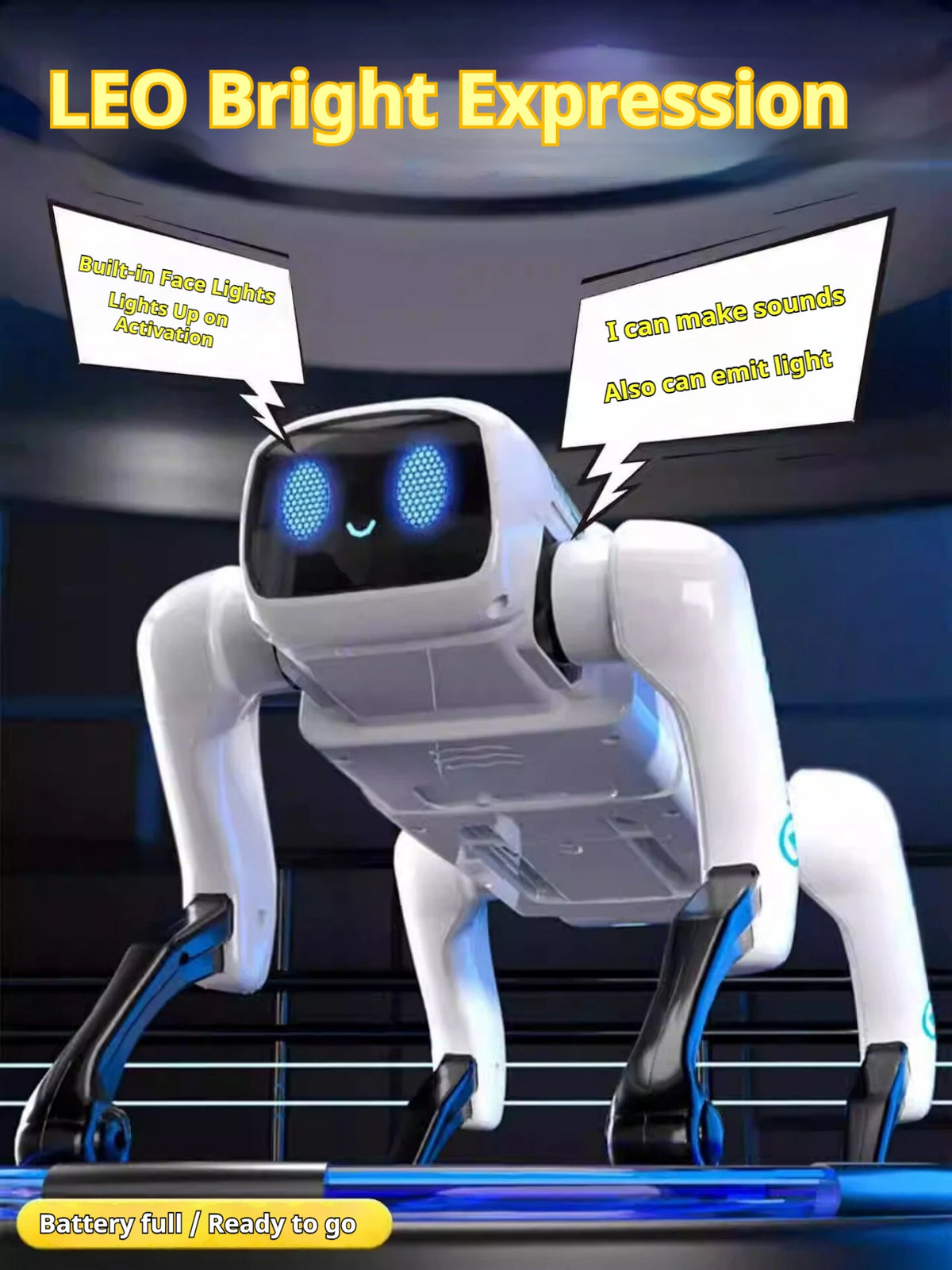 Chien robot intelligent AI télécommandé avec bac de chargement