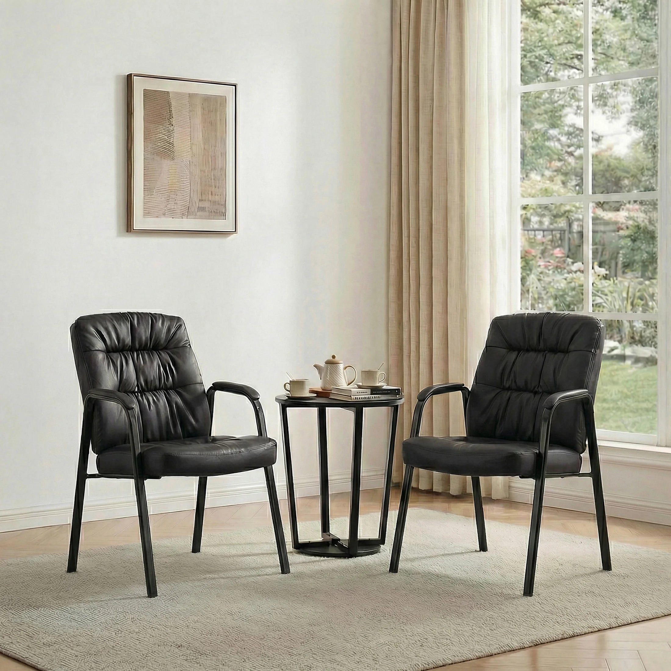 Ergonomic PU Leather Office Chair with Lumbar Support 500lb Capacity