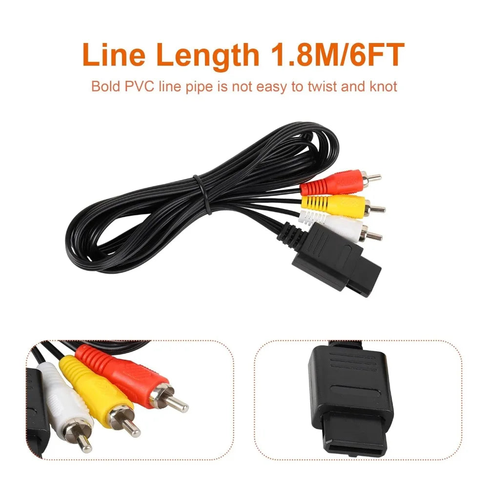 Cavo AV composito da 1,8 m per N64, GameCube e SNES