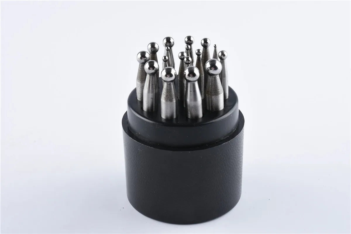 17-Piece Stainless Steel Dapping Punch Set — 2–10 mm