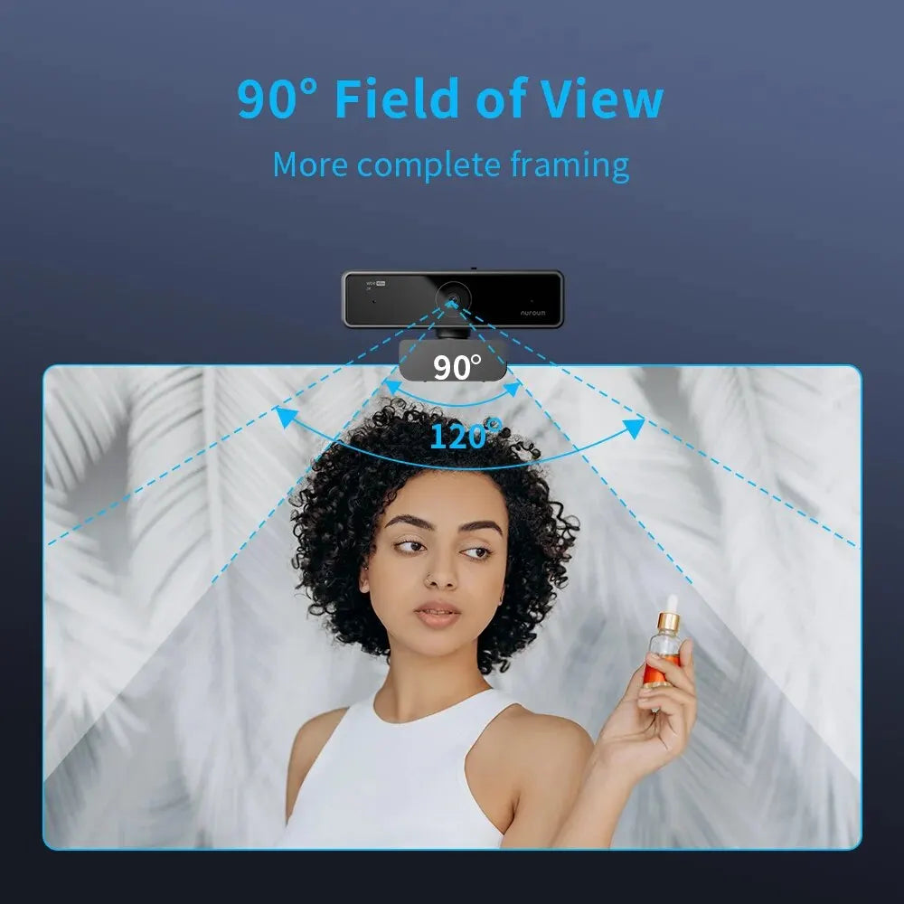 NUROUM V11-webbkamera 1080P 60FPS med stöd för 2K 30FPS, dubbla mikrofoner med brusreducering, minikamera med USB för bärbar dator, Zoom, streaming och videosamtal