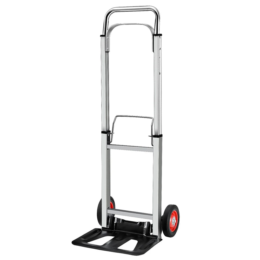 Folding Sack Truck Portable Dolly Cart Long Telescoping Handle Heavy Duty Barrow Cart Non-Slip for Moving and Travel