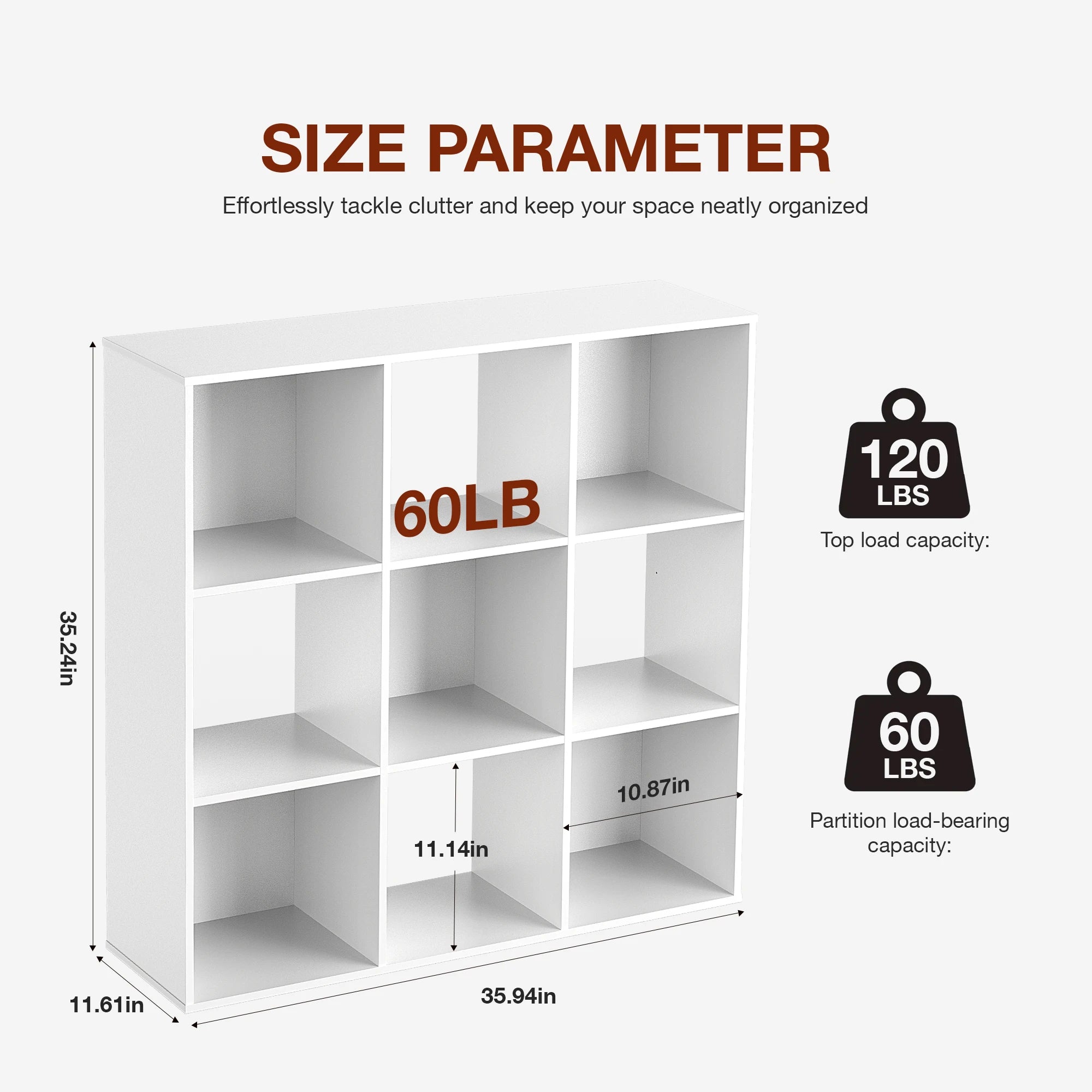 9 Cube Storage Organizer Wooden Bookcase Shelf for Home
