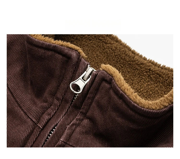 Japanese Vintage Polar Fleece Jacket Men Winter High Quality Thick Jacket Korean Streetwear Loose Couple Trendy Warm Coat Male 