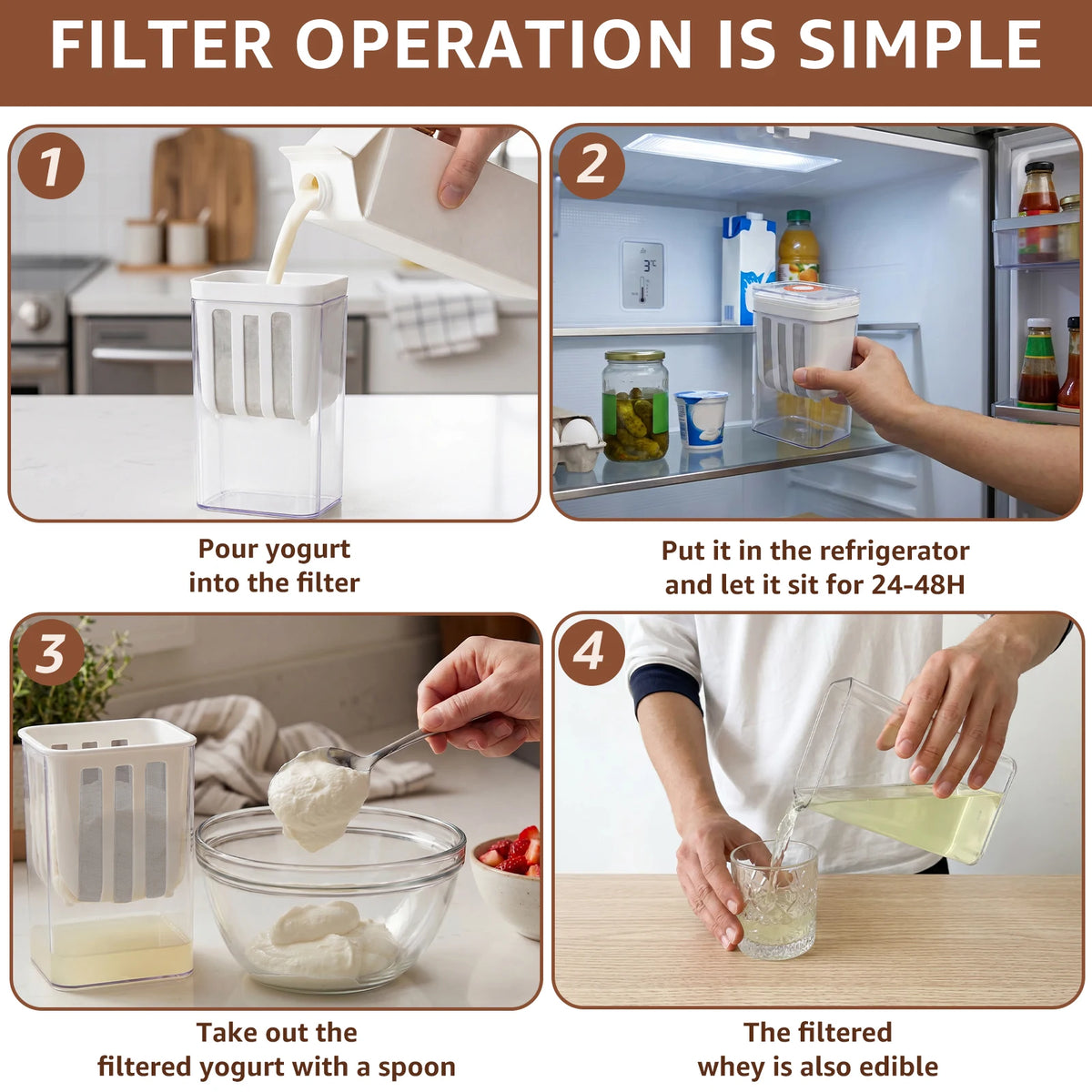 1100 ml jogurtni odcejni filtr