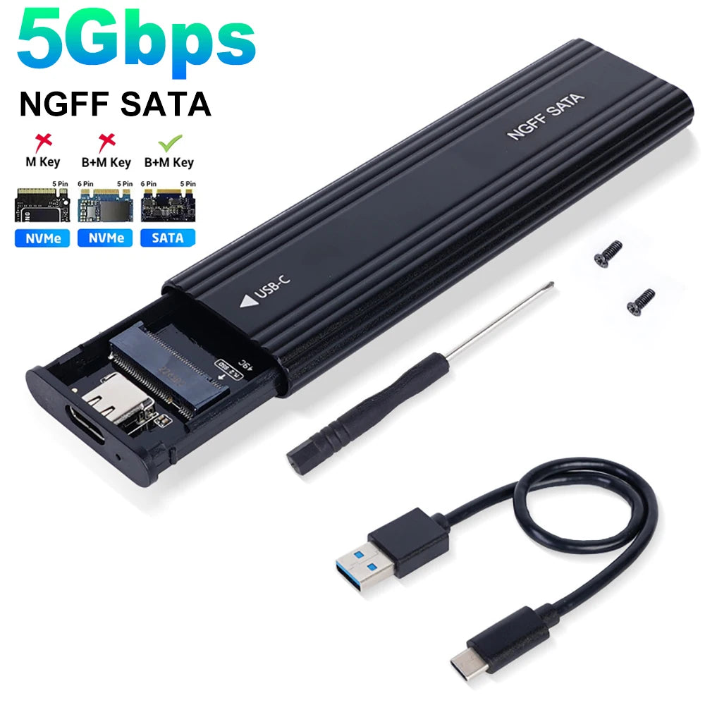 M.2 SSD USB Enclosure - NVMe and SATA Options