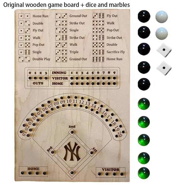 Wooden Baseball Dice Board Game - Set Options