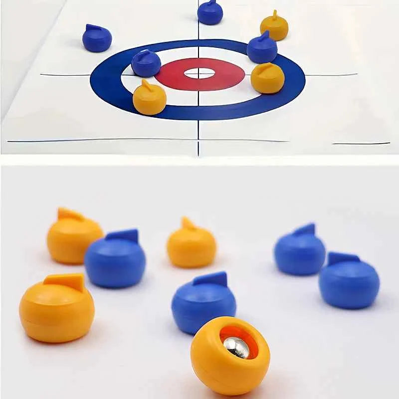 Tabletop Curling Game, Eight- or Sixteen-Stone Options