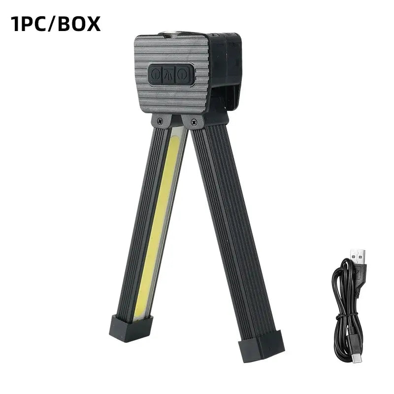 Strong Flashlightoutdoor Multifunctional Camping Lightingflashlight Auto Repair Work Lightfolding COB Light 