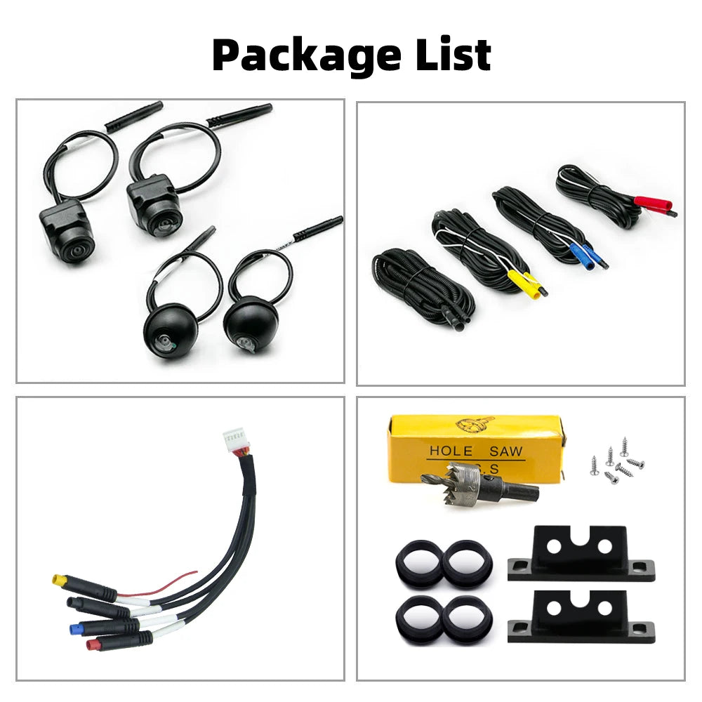 Kit de câmara para carro de 360° ou opção de cabo de 12 pinos