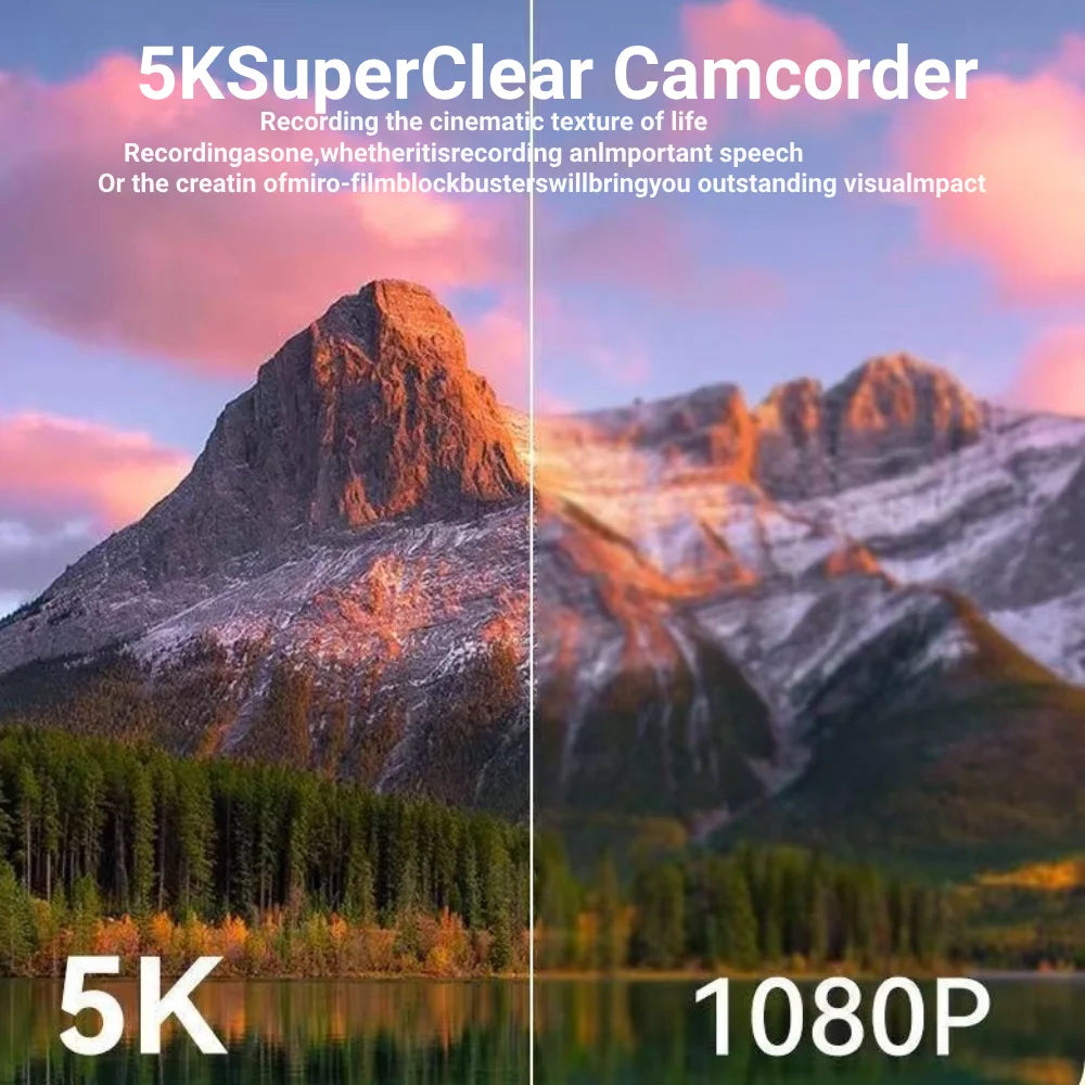 75MP Digital Camera 5K 18X Zoom Flip Screen WiFi