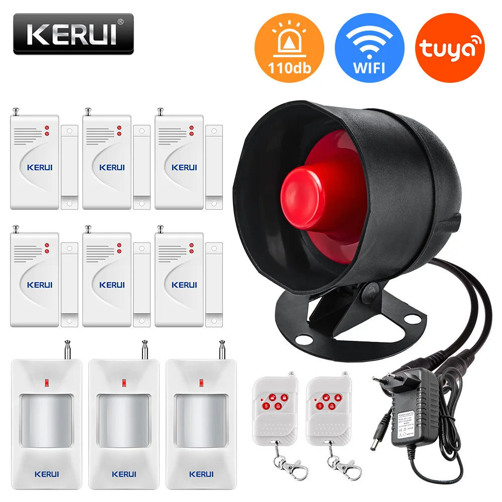 WiFi Siren and Wireless Sensor Alarm Kit