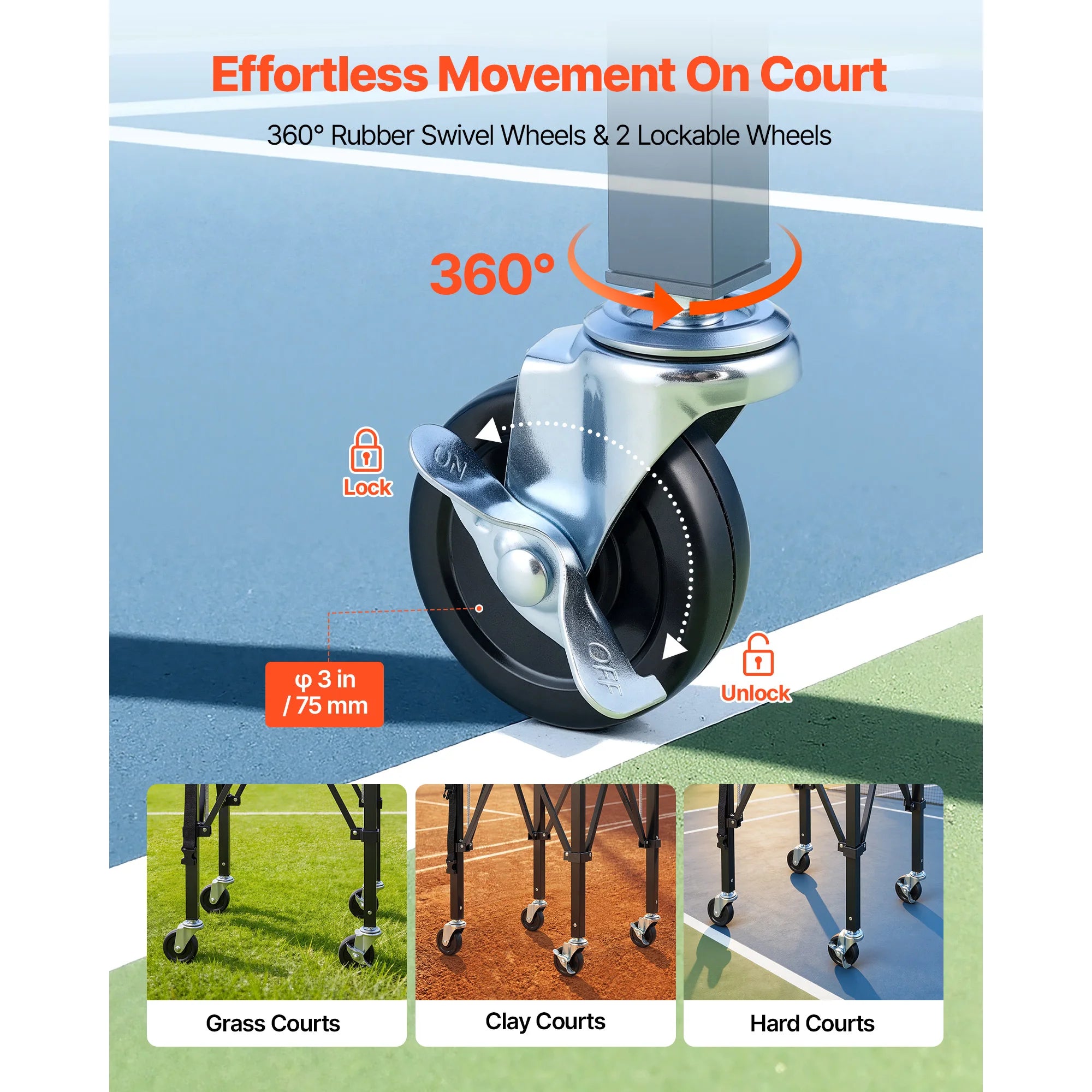 SucceBuy 2-in-1 150 Tennis Balls & 260 Pickleballs Hopper Holds with Pickup Tube Foldable Pickleball Basket Cart for Training