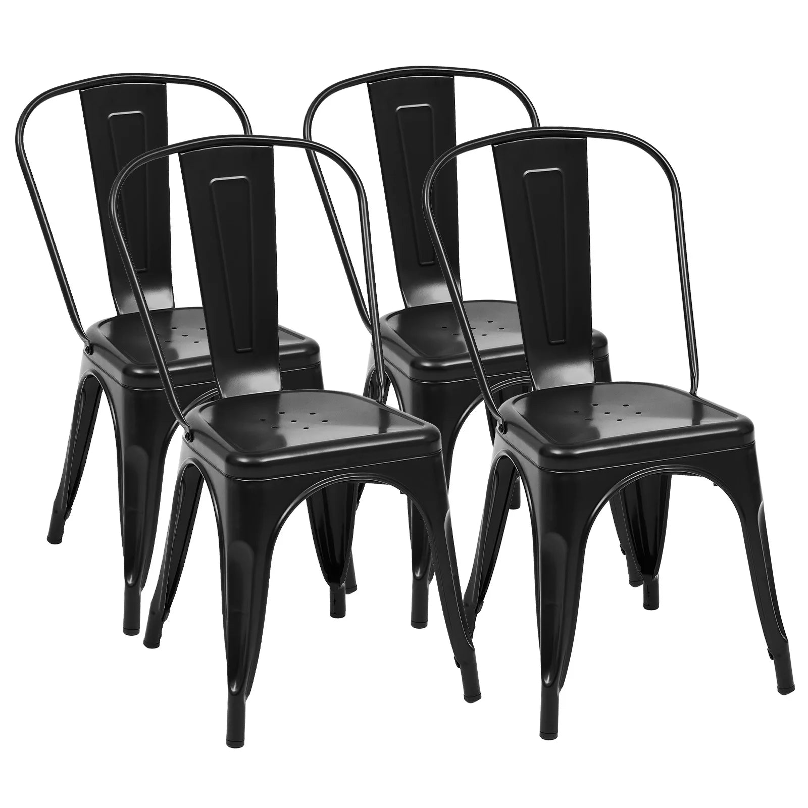 Metal Dining Chairs Stackable Indoor Outdoor 300LBS Capacity