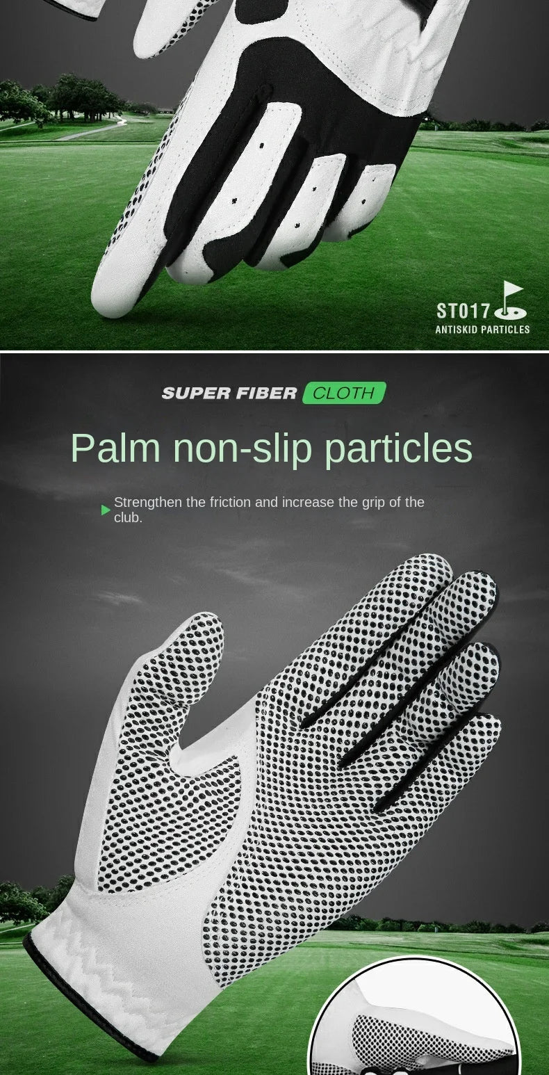 PGM Professional Golf Gloves Microfiber Cloth Fabric Breathable Non-Slip Gloves Club Swing Putting Training Gloves 