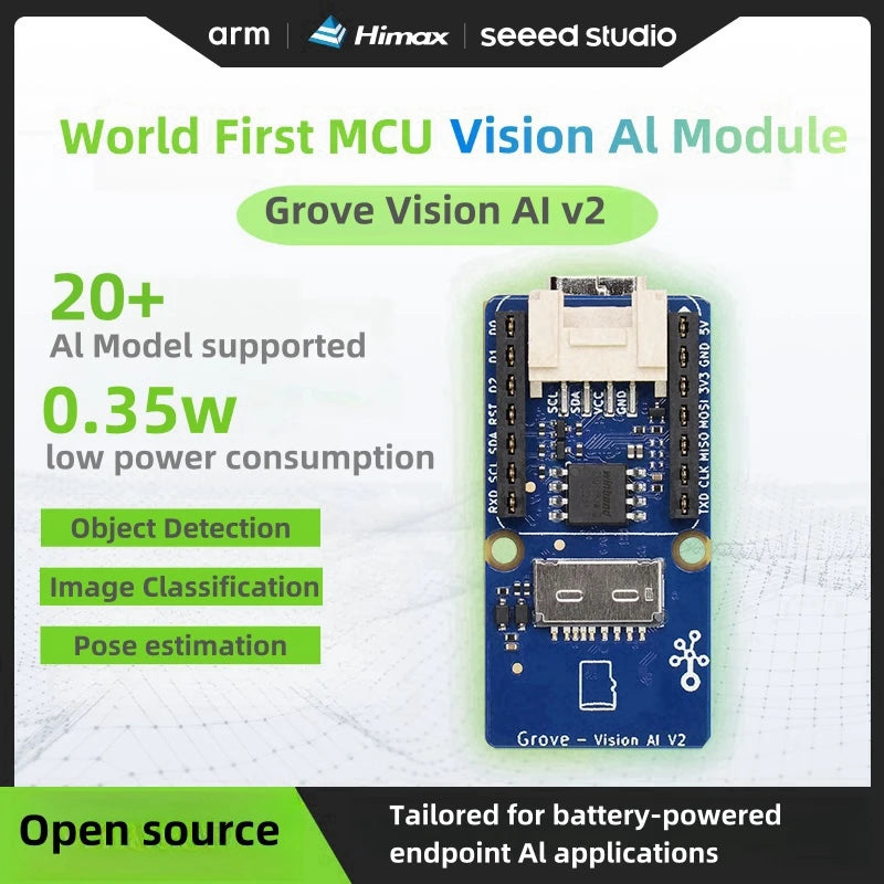 Grove Vision AI modul V2 - ruka Cortex-M55 a Ethos-U55, podporuje TensorFlow a PyTorch, Arduino, Raspberry Pi, xiao ESP32C3