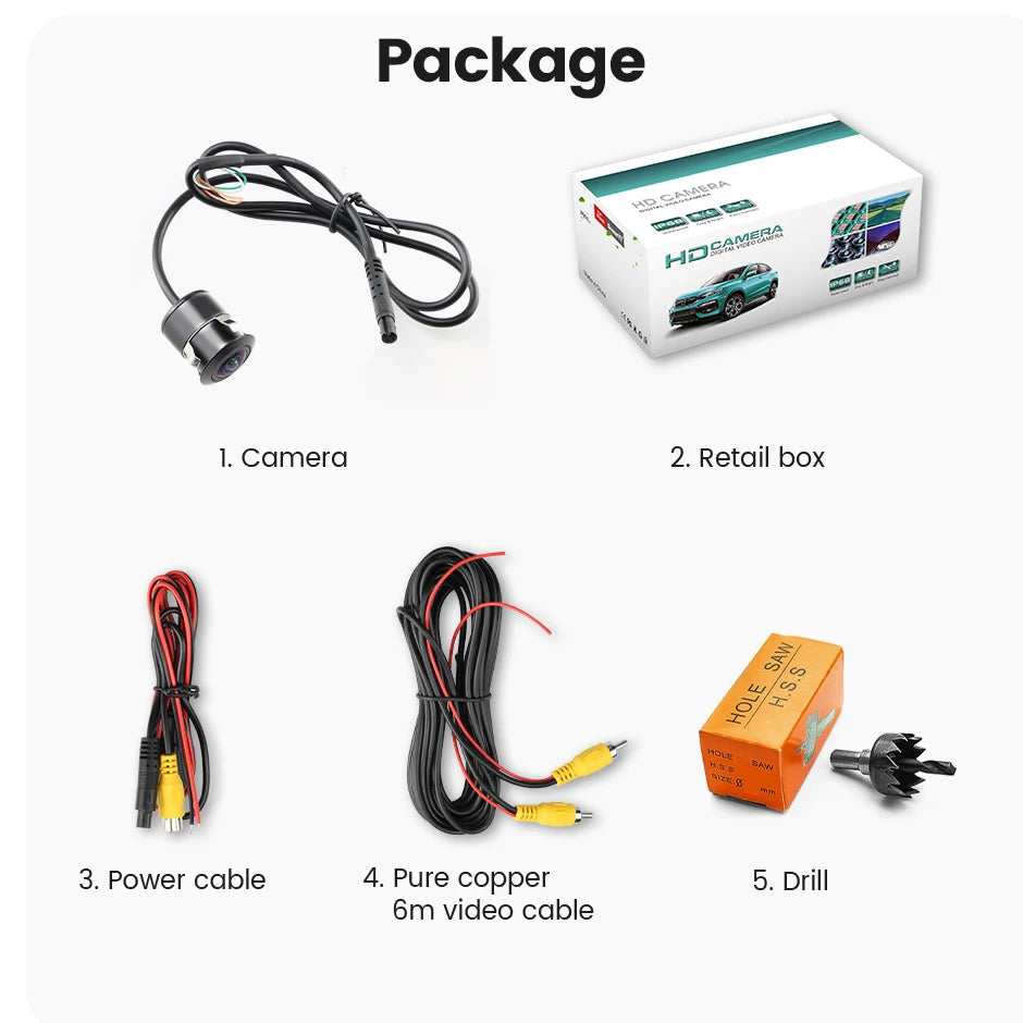 GreenYi AHD1080P Car Front Rear View Back Up Camera 170° Fisheye Lens Full HD Night Vision Vehicle Reverse Camera Universal G301 