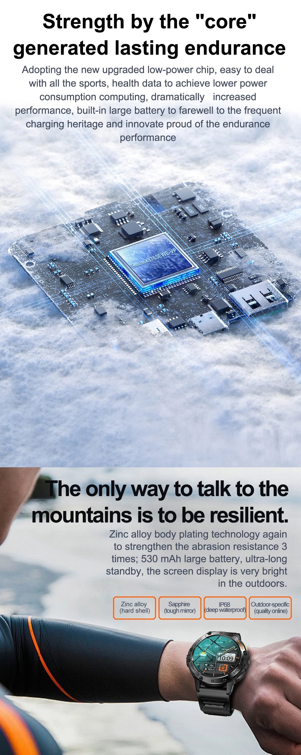 For Android ios New AMOLED Smart Watch Men with Flashlight Sports Waterproof Fitness Tracker Bluetooth Call Smartwatch Man+Box 