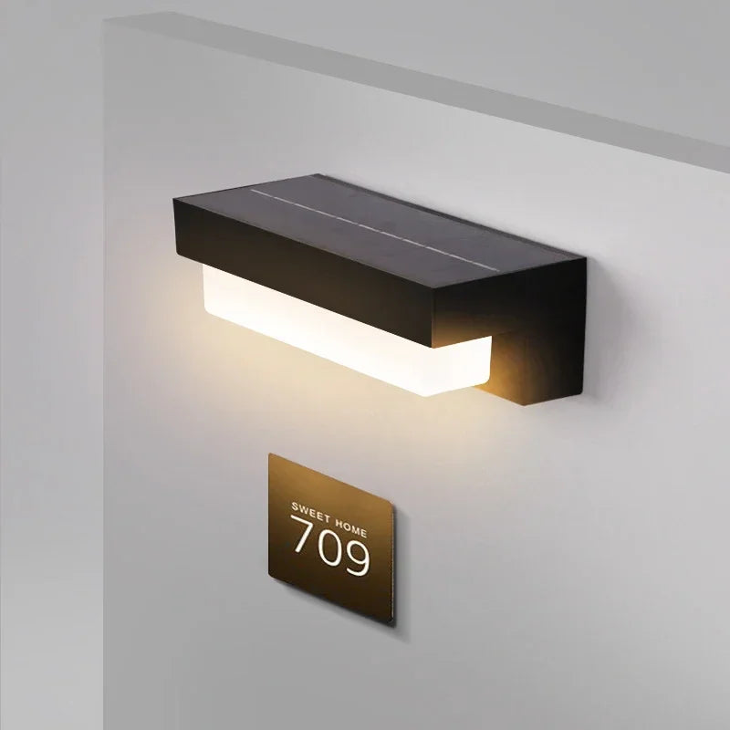 Solar LED Wall Light, Black or Silver Options