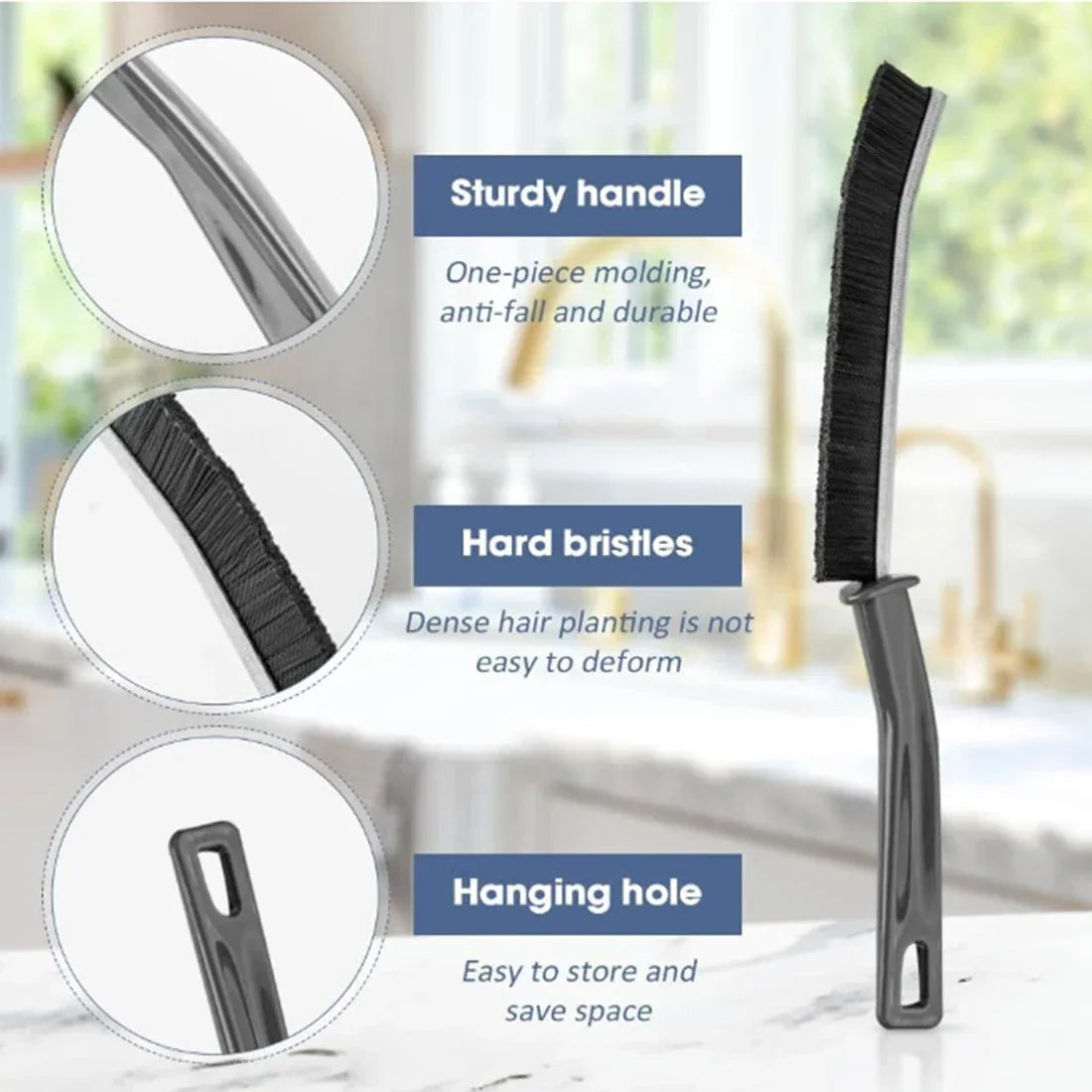 5PCS Crevice Cleaning Brush for Tile Grout and Tight Gaps