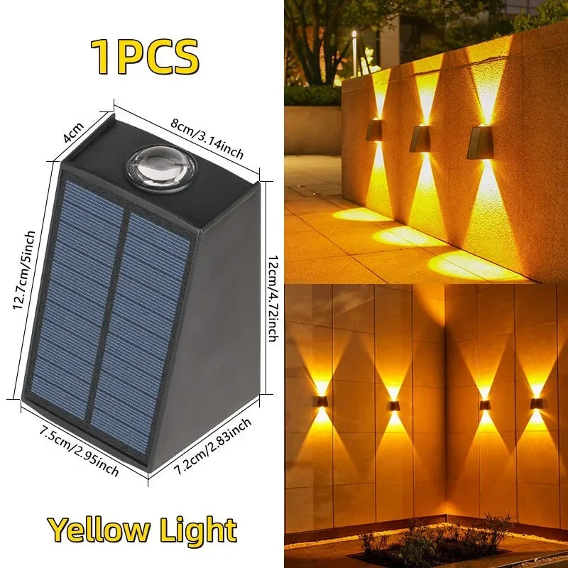 Lampada da parete a LED da esterno a energia solare, modalità multiple
