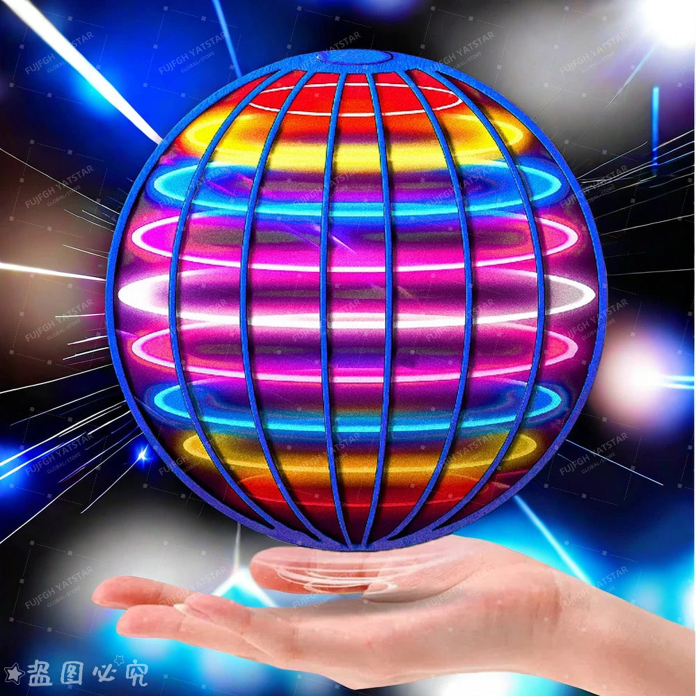 Flying Ball Children's Hand Controlled Color LED Cosmic Globe 360 ° Rotating Suspension Ball Suitable for Indoor and Outdoor Toy 