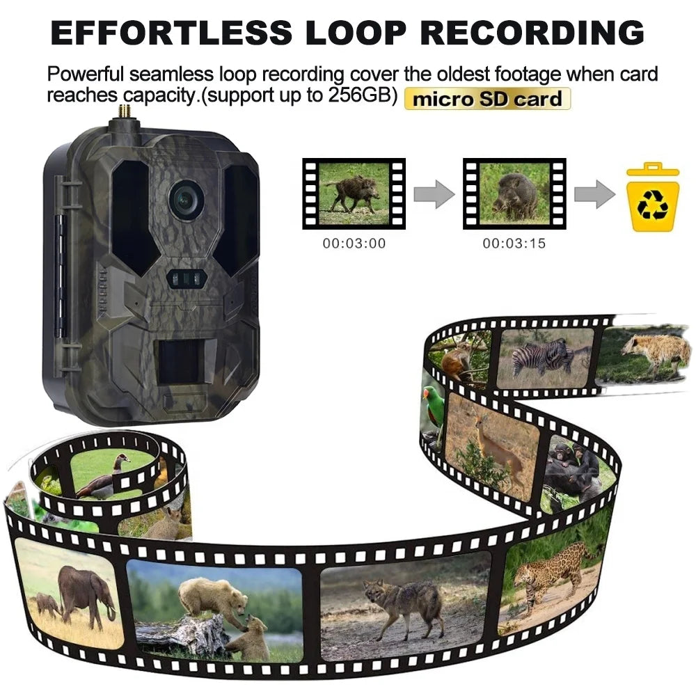 4K 4G Wildlife Trail Camera with 0.2s Trigger and Night Vision
