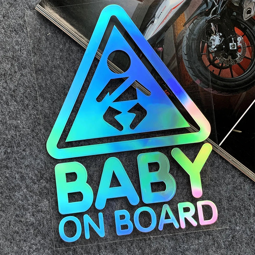 Αυτοκόλλητο Baby in Car με αντανακλαστικό ή ουράνιο τόξο – Σχέδια επιλογών