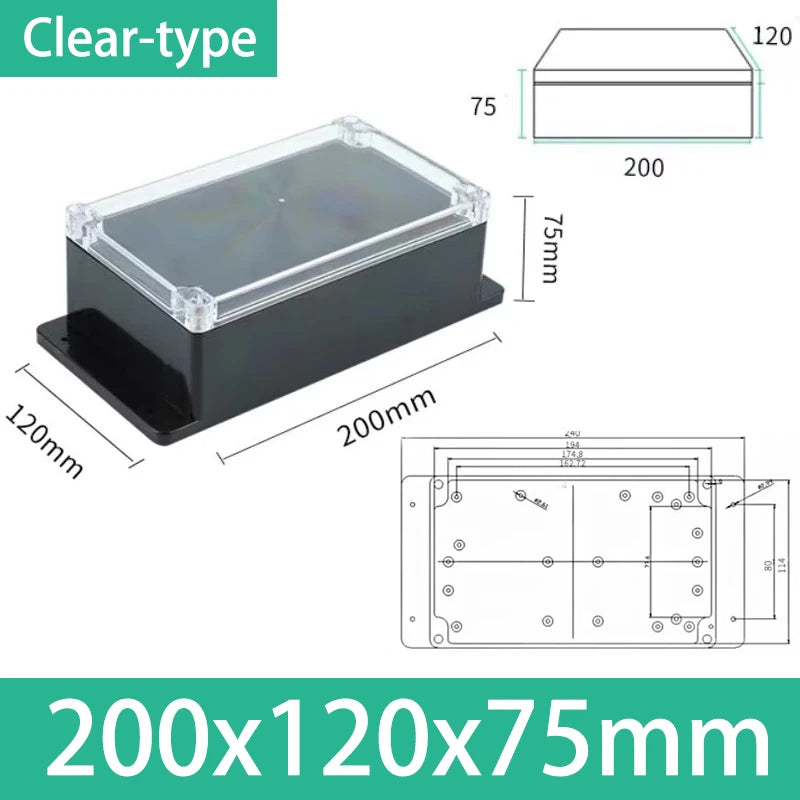 ABS Electronics Enclosure, Black or Clear Lid & Mounting Options