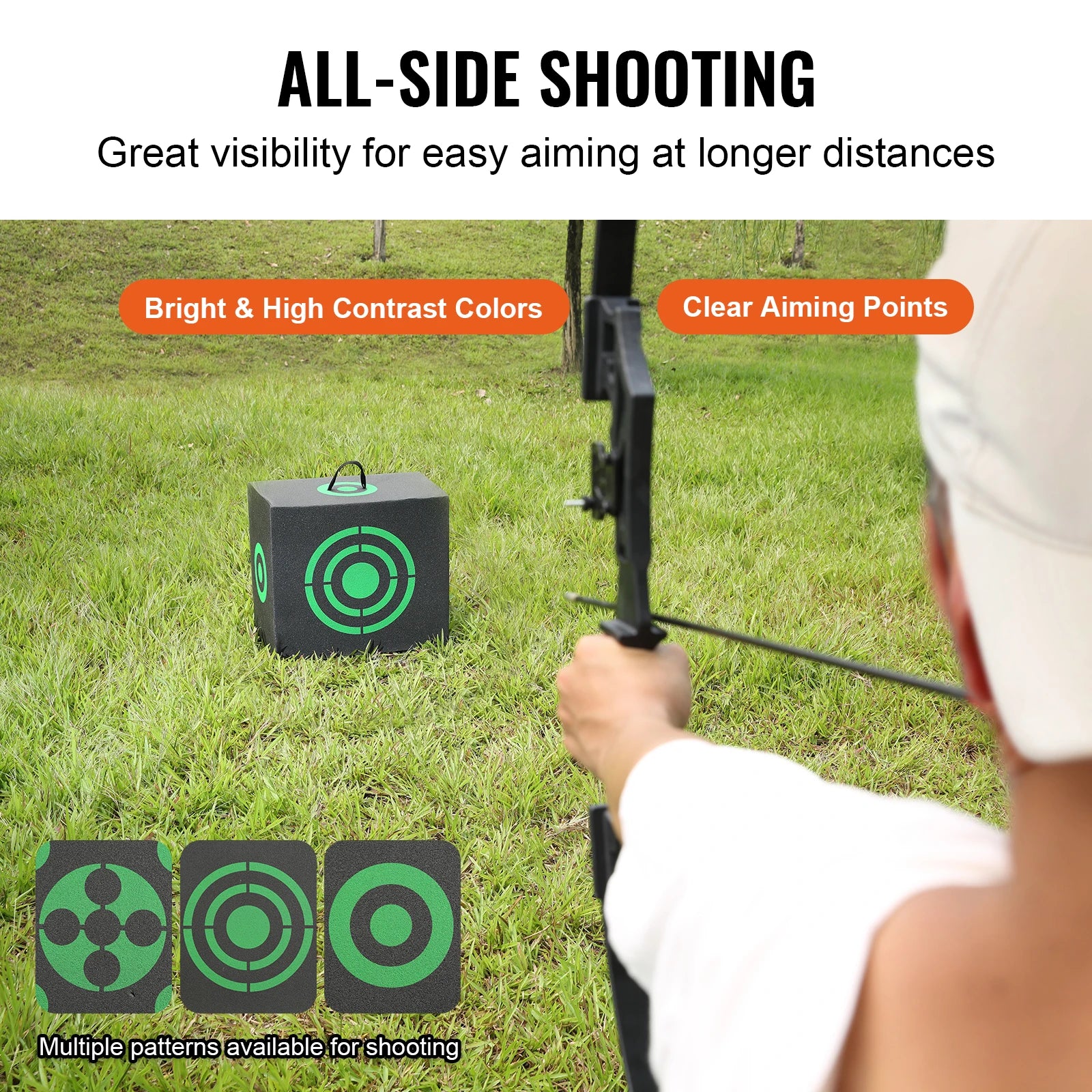 SucceBuy All-side Shotting  Outdoor Portable Archery Target with Carry Handle Easy Arrow Removal Visibility Easy to Transport