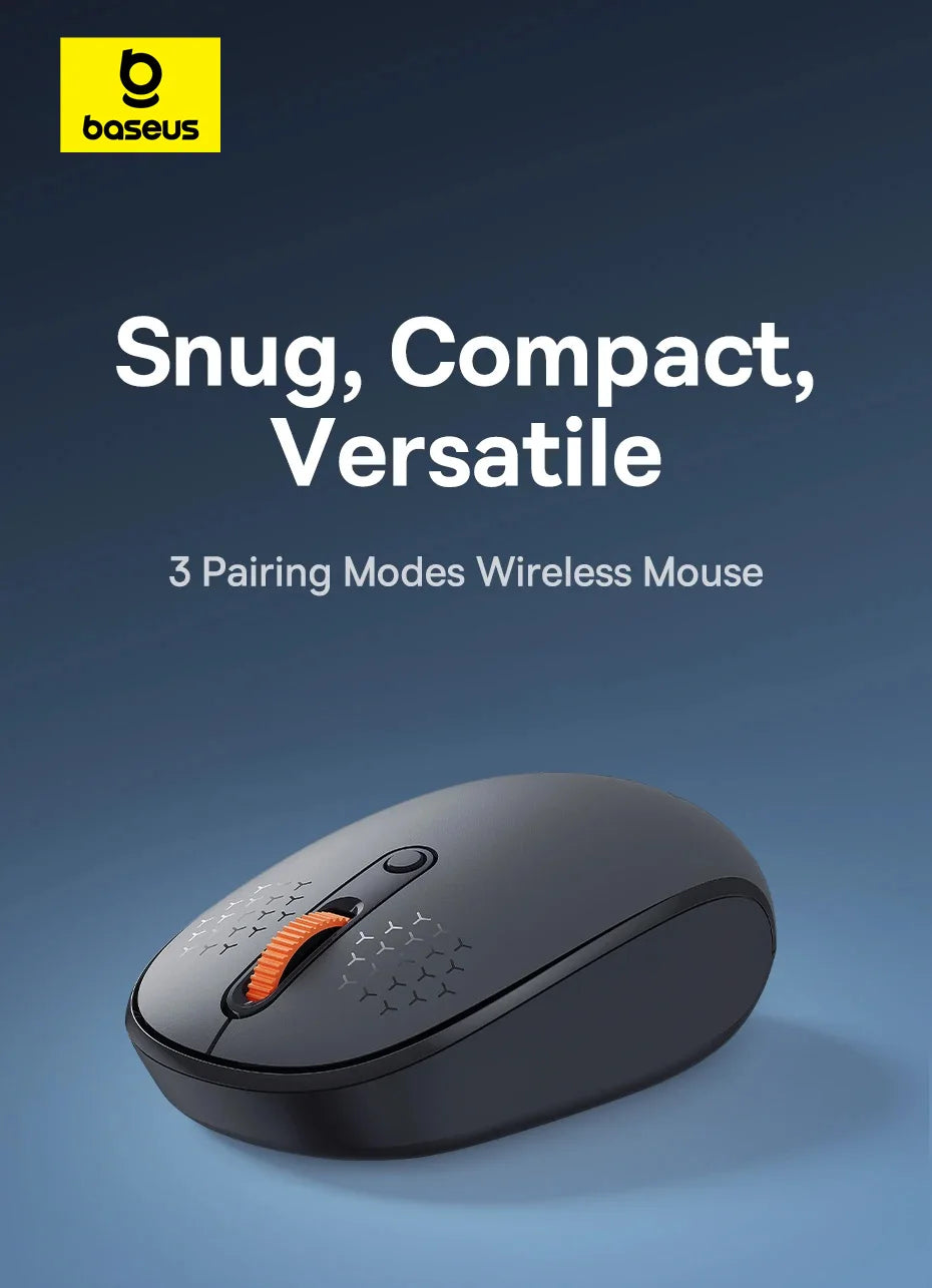 Wireless Bluetooth Mouse with Silent Click & Tri-Mode Connection