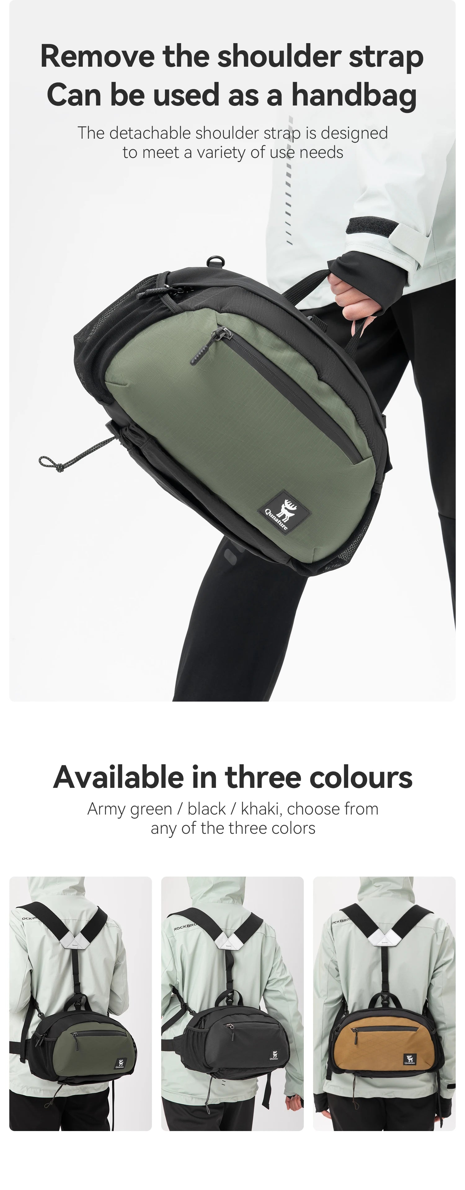 7.9L Lightweight Hiking Backpack with Detachable Strap