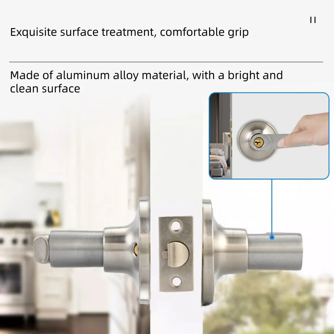 Round Keyed Door Handle Lock Set