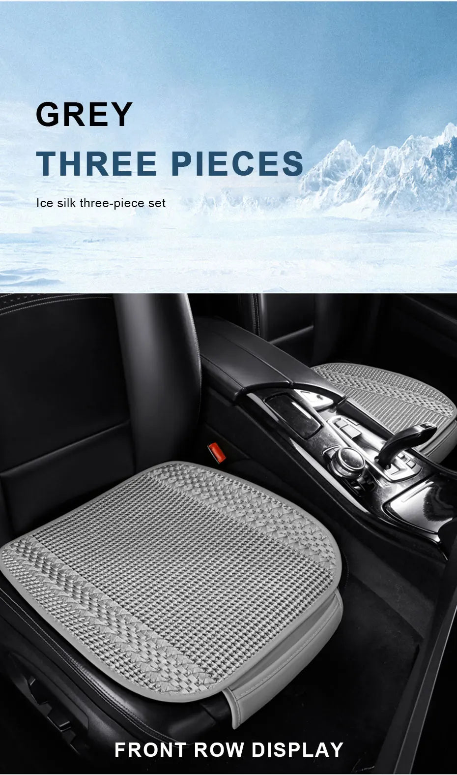 SEAMETAL Breathable Car Seat Cover Ice Silk Cooling Seat Cushion Anti Scratch Auto Chair Protector Universal for 5-Seat Car