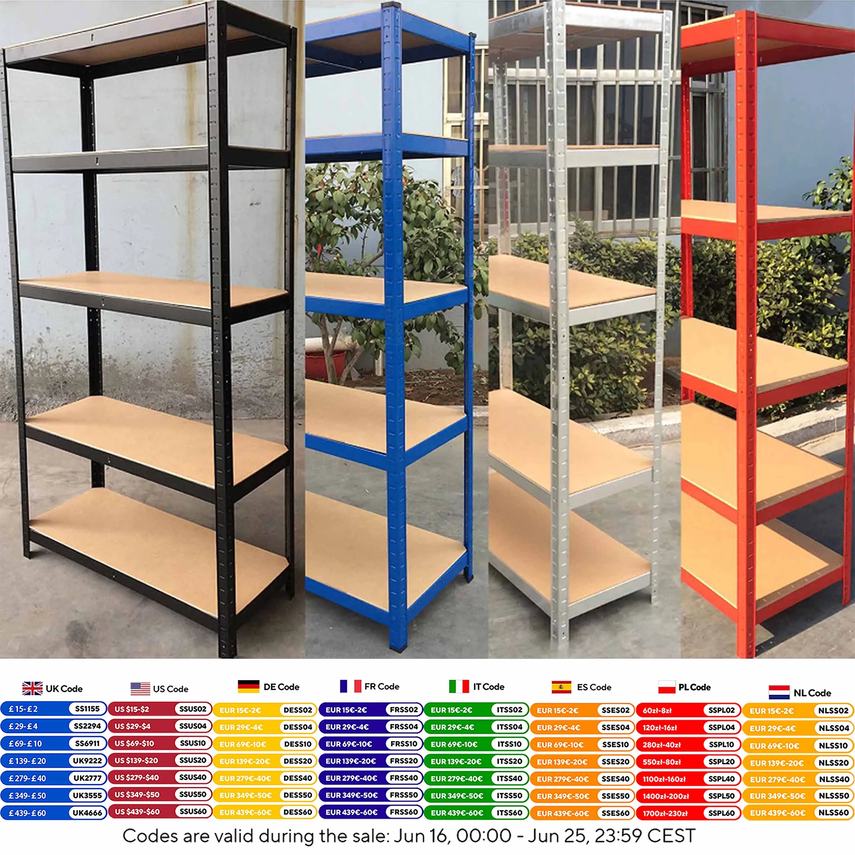 Heavy Duty 5‑Tier Garage Shelving Unit
